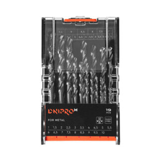 Fémfúró készlet Dnipro-M P6M5K5 1-10 mm (19 részes)