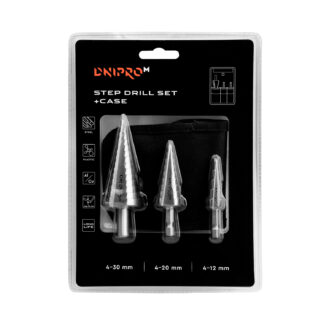 Lépcsősfúró készlet Dnipro-M 4-12mm; 4-20mm; 4-30mm (3 részes)