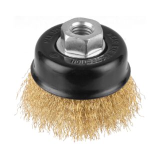 Drótkorong fazékkefe hullámos Dnipro-M T75-L sárgaréz bevonat 75 mm