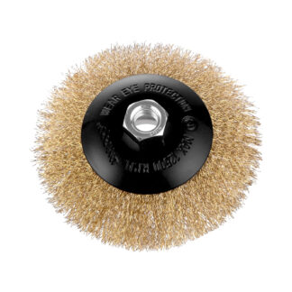 Drótkorong körkefe hullámos Dnipro-M K100-L sárgaréz bevonat 100 mm