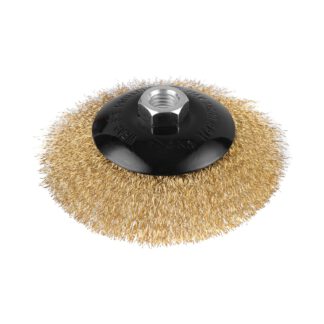 Drótkorong körkefe hullámos Dnipro-M K125-L  sárgaréz bevonat 125 mm