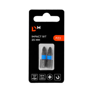 Torziós ütvecsavarozó bit Dnipro-M PZ2 25 mm (2 db)